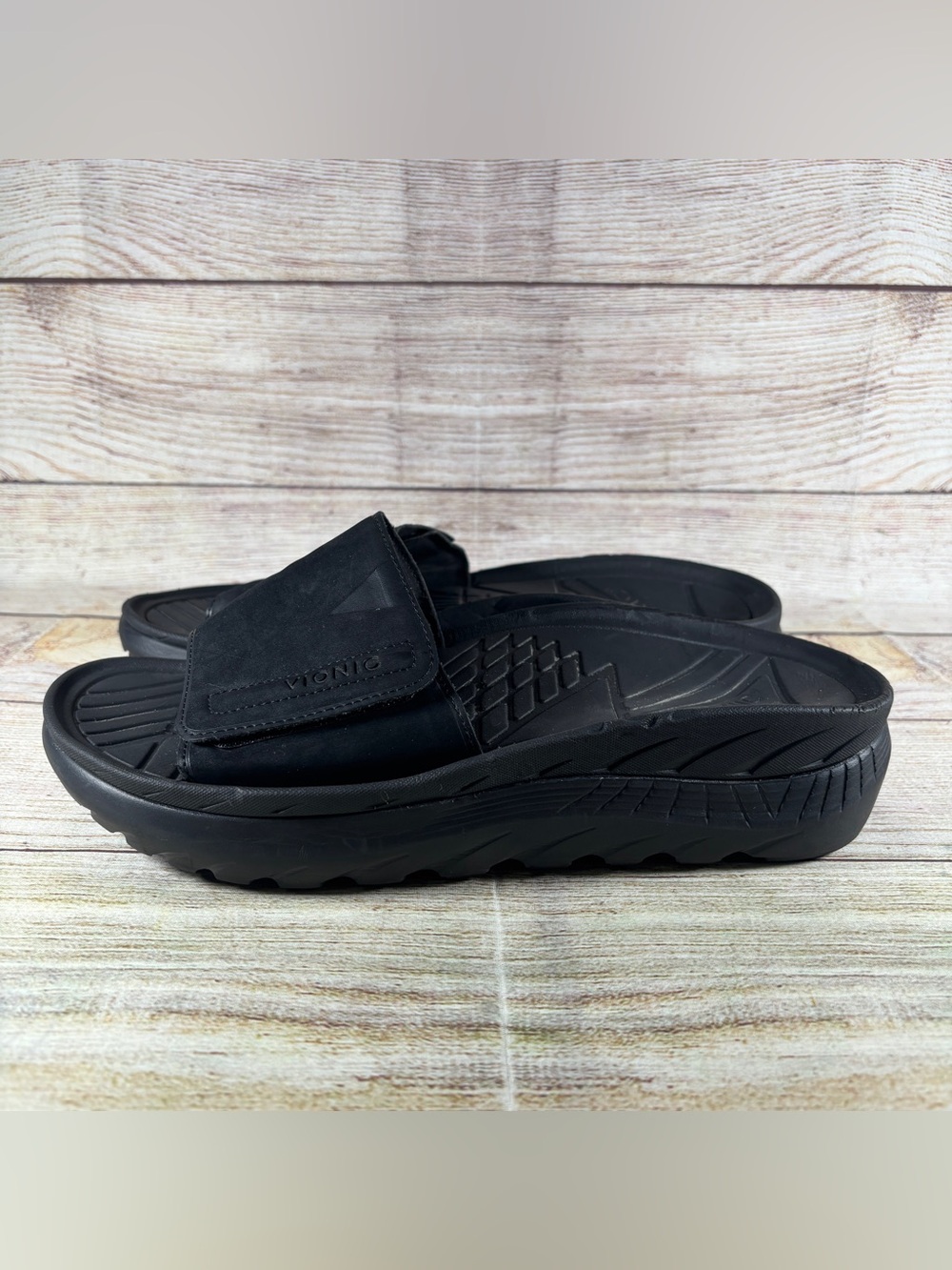 Vionic Rejuvenate Recovery Mens Size 9.5 Womens 11 Sandals Slide Black